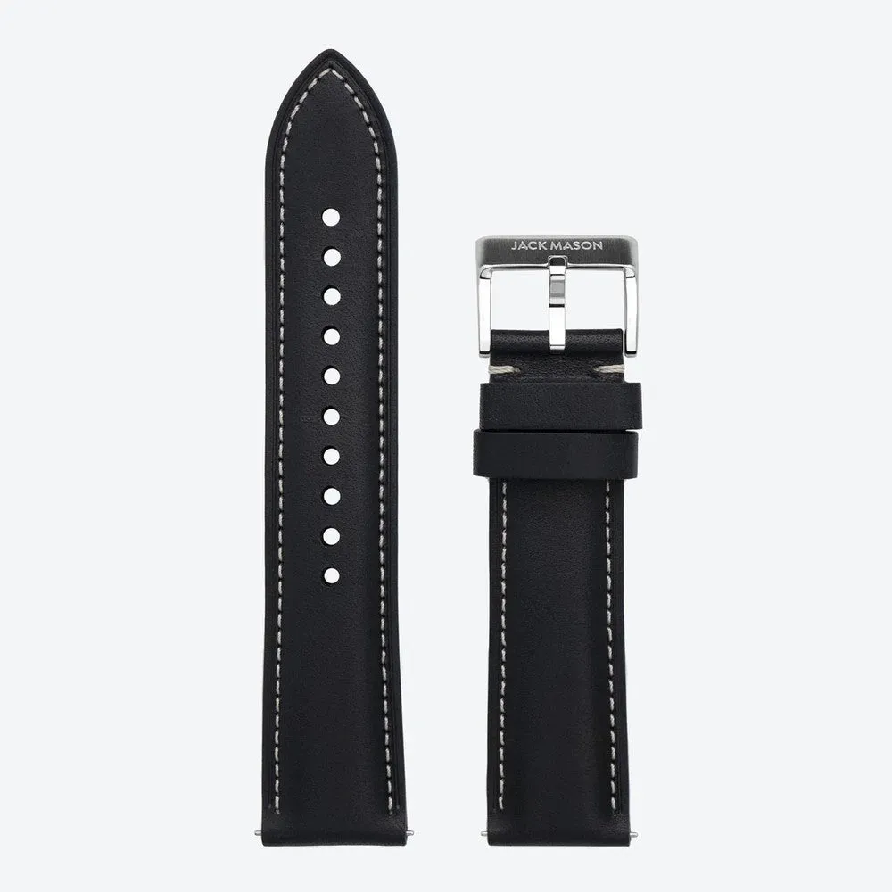 Stitched Leather Strap (Black)