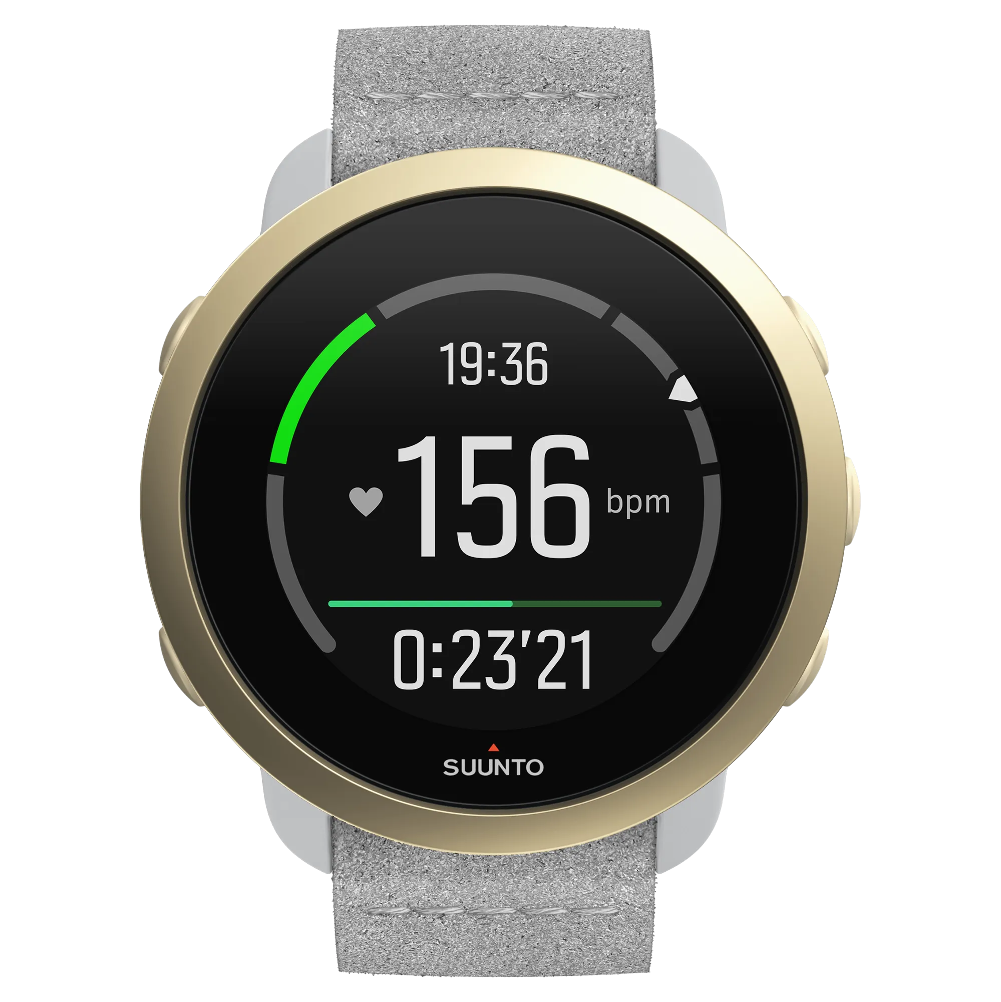 Suunto 3 Multisport Watch with Heart Rate Monitor, Pebble White Light Gold (SS050599000)