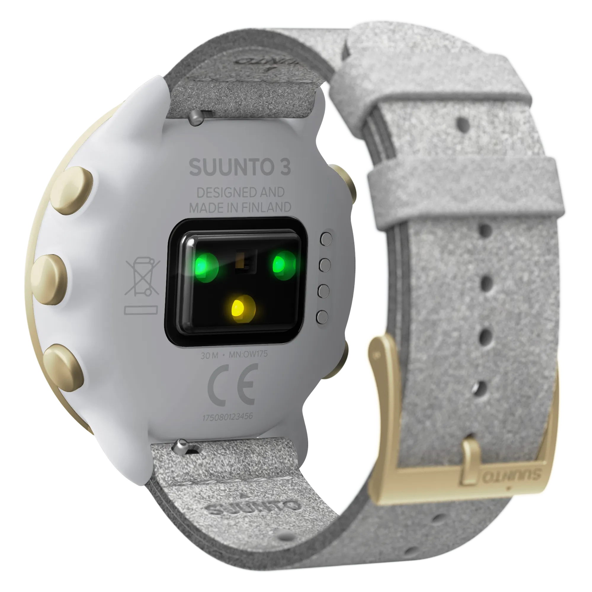 Suunto 3 Multisport Watch with Heart Rate Monitor, Pebble White Light Gold (SS050599000)