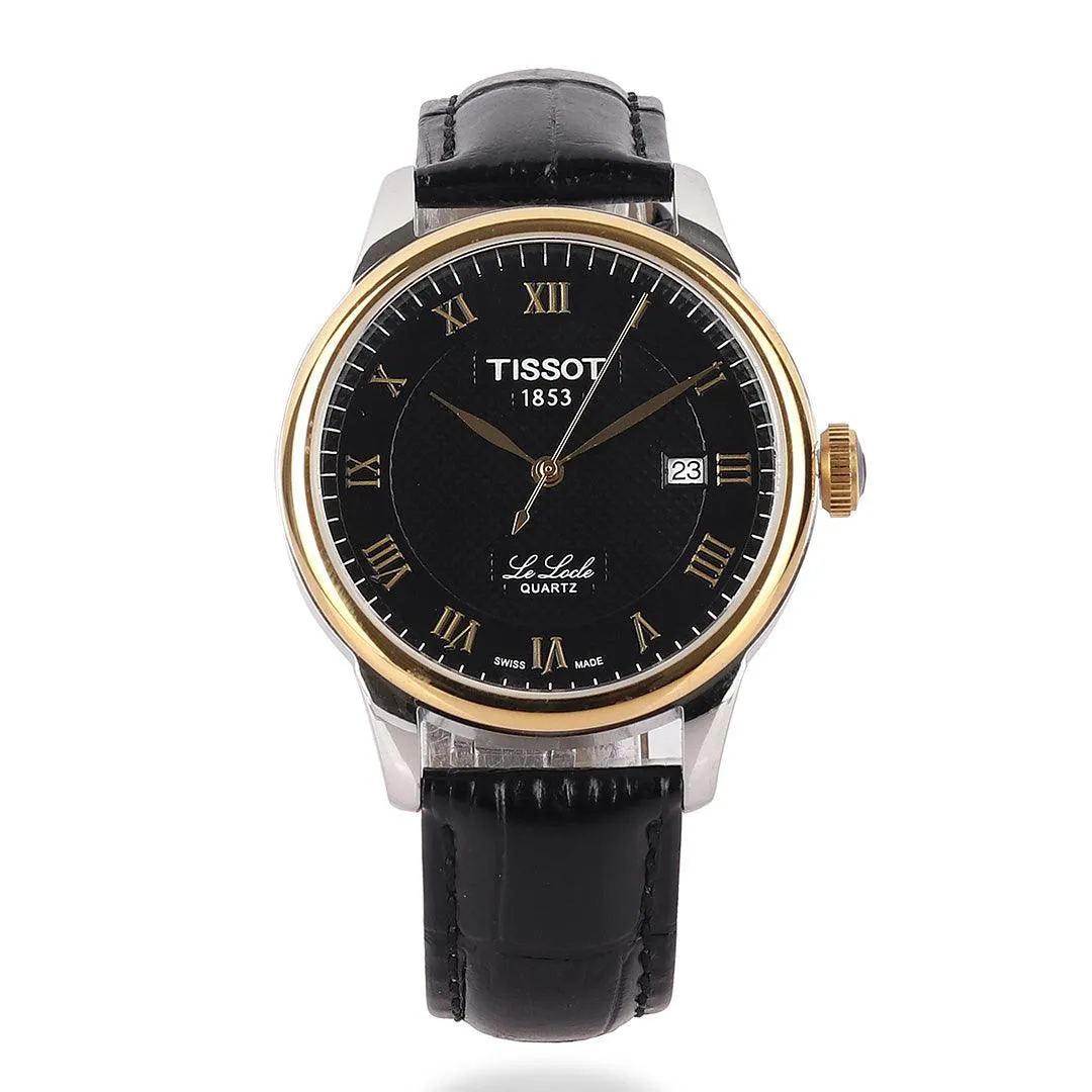 Tissot Lelode Swiss Made Black Leather Watch