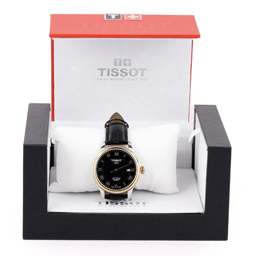 Tissot Lelode Swiss Made Black Leather Watch