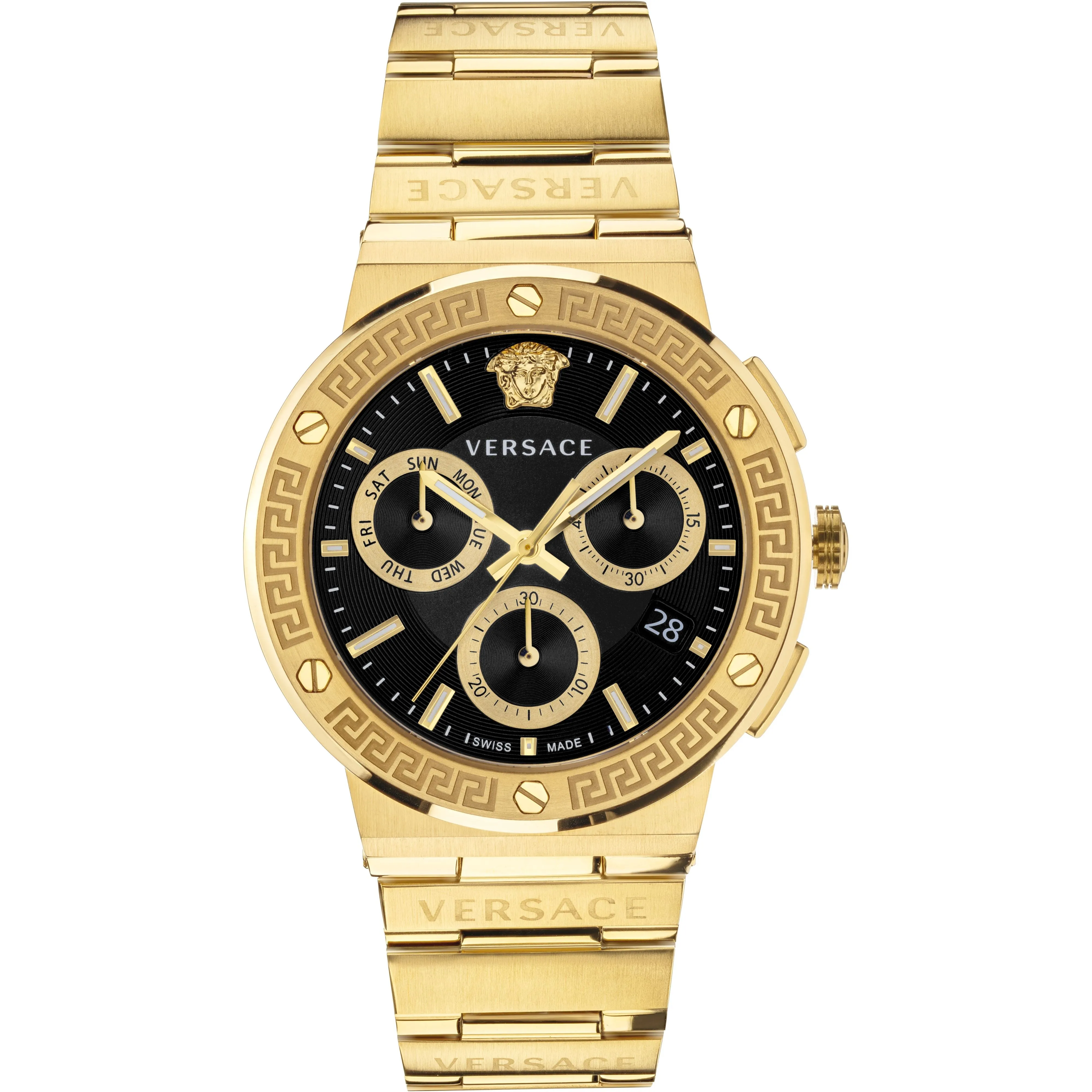 Versace Greca Gold Chronograph Men's Watch VEZ900421