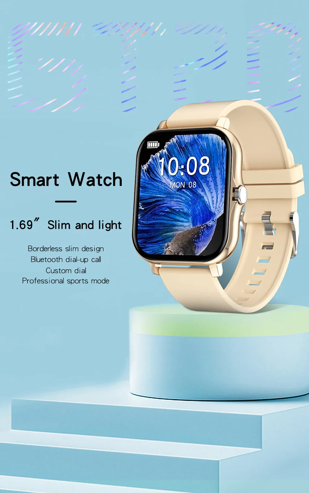 Y13S Sports Smartwatch with Metal Designer Strap (Music Player, Intelligent Voice, Make and Receive Calls)
