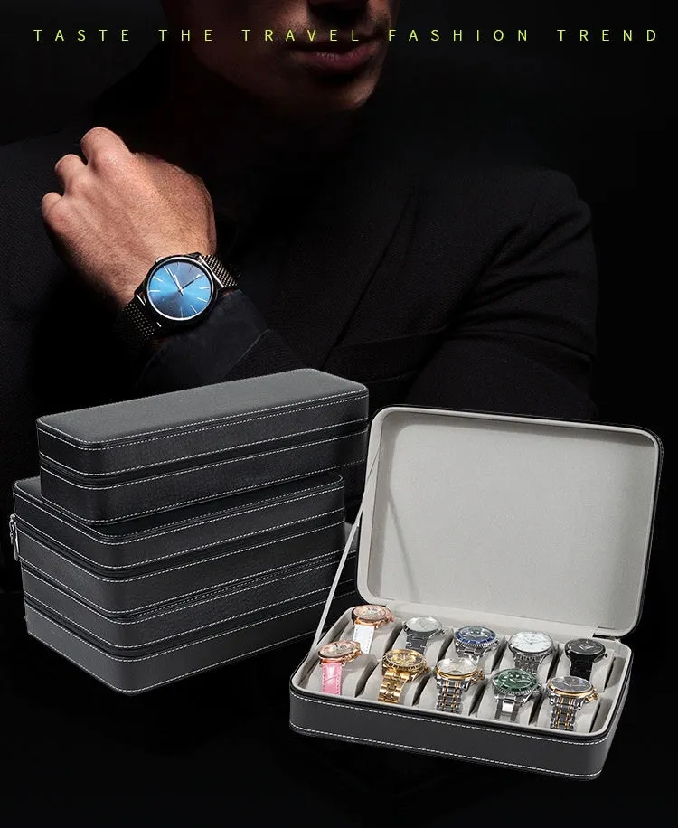 Zippered Watch Box for Travel and Storage