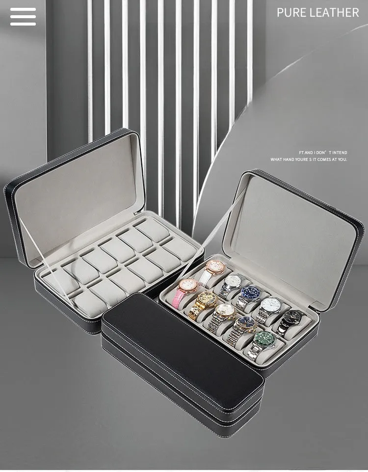 Zippered Watch Box for Travel and Storage