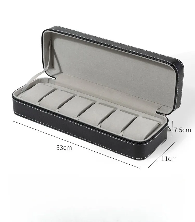 Zippered Watch Box for Travel and Storage