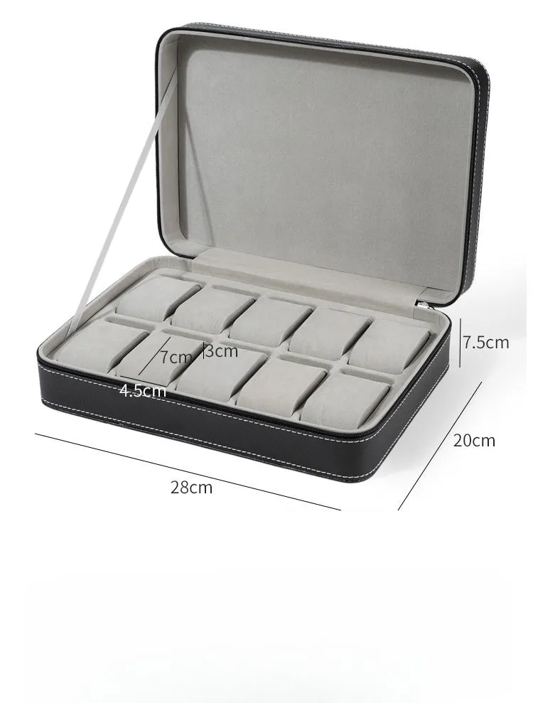 Zippered Watch Box for Travel and Storage