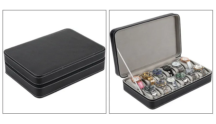 Zippered Watch Box for Travel and Storage