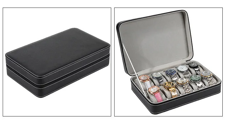 Zippered Watch Box for Travel and Storage
